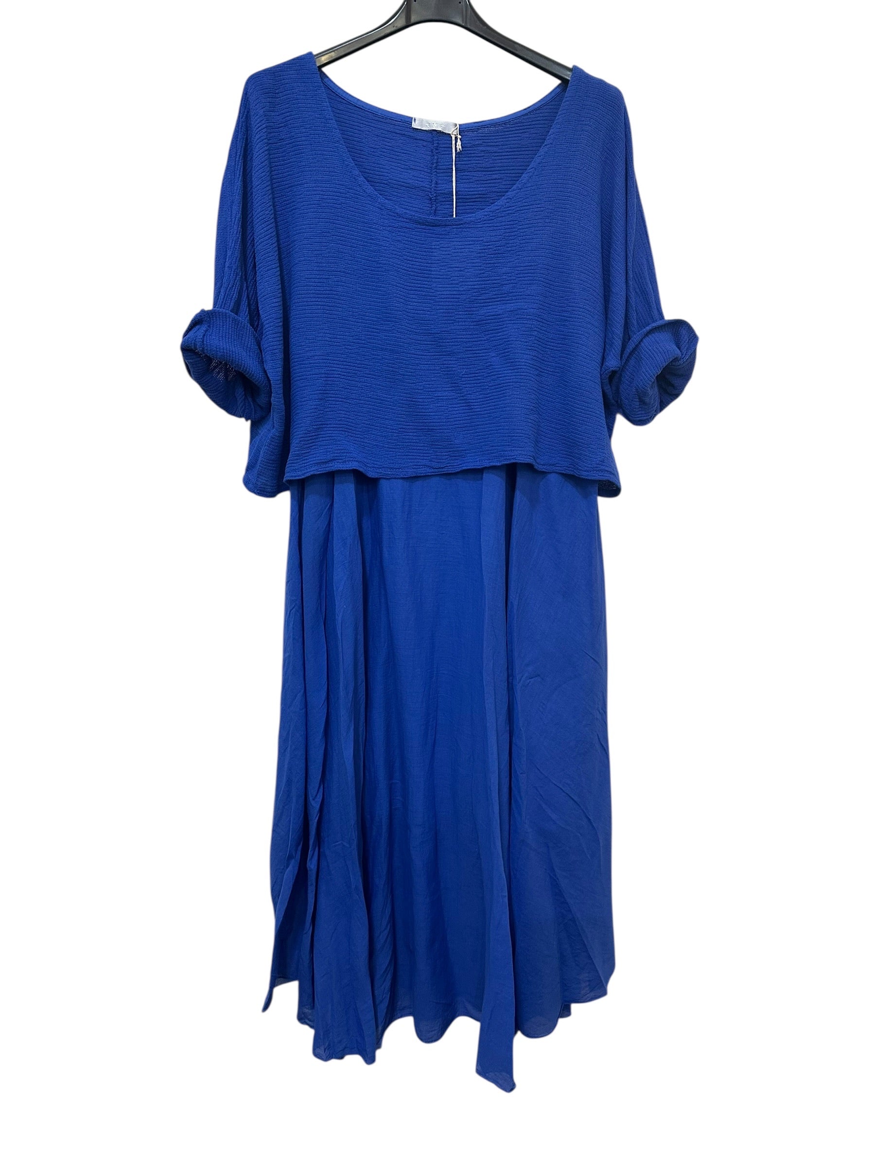 royal blue cotton dress VC2PCSROY Two-Piece Midi Set – LOOWIE 50-holidaysale1219 Size:4XL - 16(US) - 20(UK) 7 Stylish blue dress Drop waist with gathered