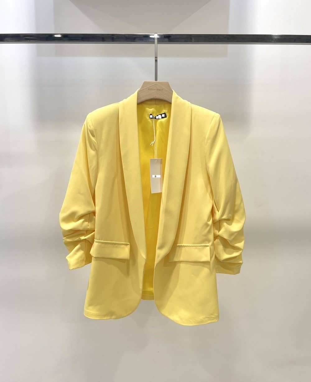 394  4 Sizes Yellow Italian Fashion 2 Pockets Blazer