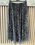 VISKN One Size Navy Snakeskin Pattern Long Flowing Skirt