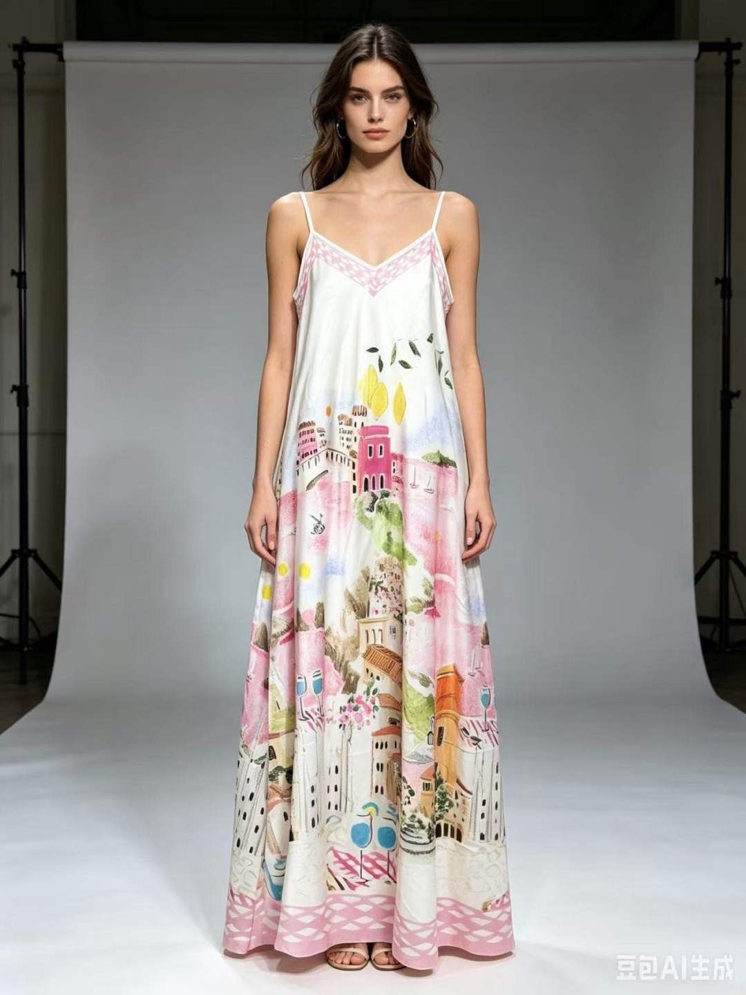 CRACPK Amalfi Coast Maxi Dress Pink
