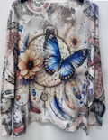 LPB Blue Butterfly Knit Printed Sweater LOOWIE