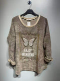 CO63 Taupe Butterfly Print Tunic