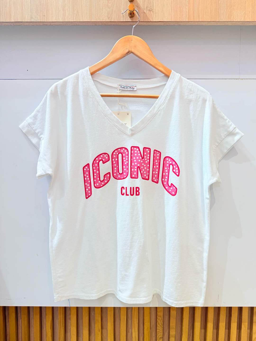 IV0085WH Cotton Iconic V-Neck T-Shirt Plus Size White