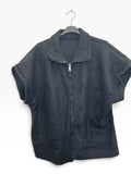 VM121 Black Sherpa Zip Jacket