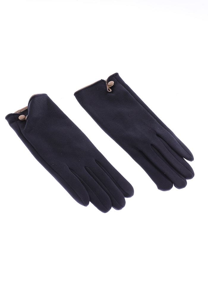 JA364 Navy Faux Suede Gloves