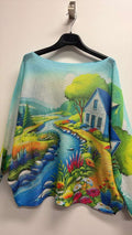 VIRIV Blue River Round Neck Knit Printed Sweater LOOWIE