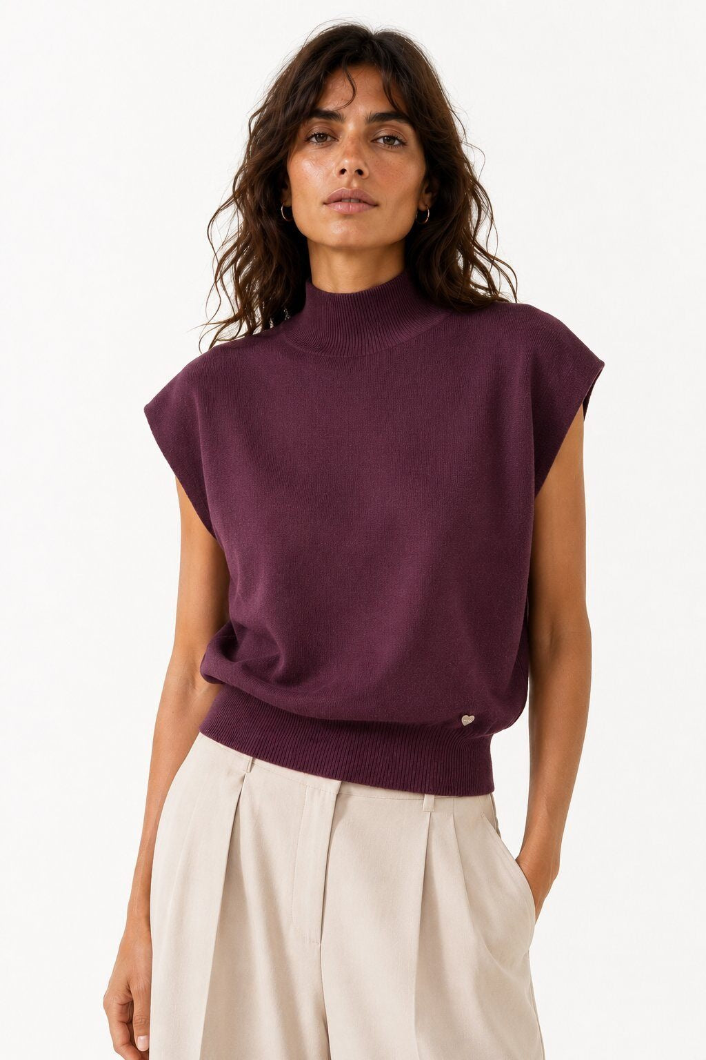 LUTNS10 Purple Turtleneck Sweater