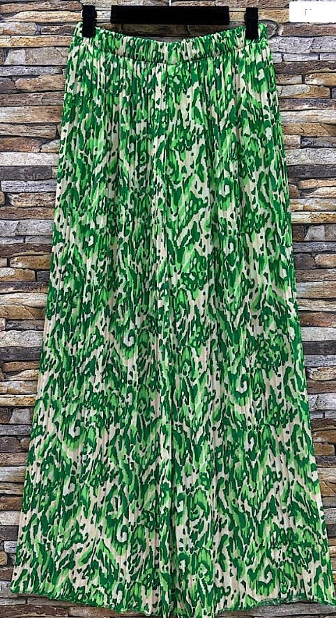 ELPFLG Italian Printed Abstract Green Summer Pants LOOWIE