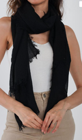 012 Italian Soft Black Bamboo Spring Scarf LOOWIE