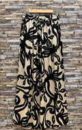 ESSPFB Black Floral Wide-Leg Pants with Pockets