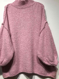 MA19501 Pink Turtleneck Cozy Warm Knitted Sweater Loowie