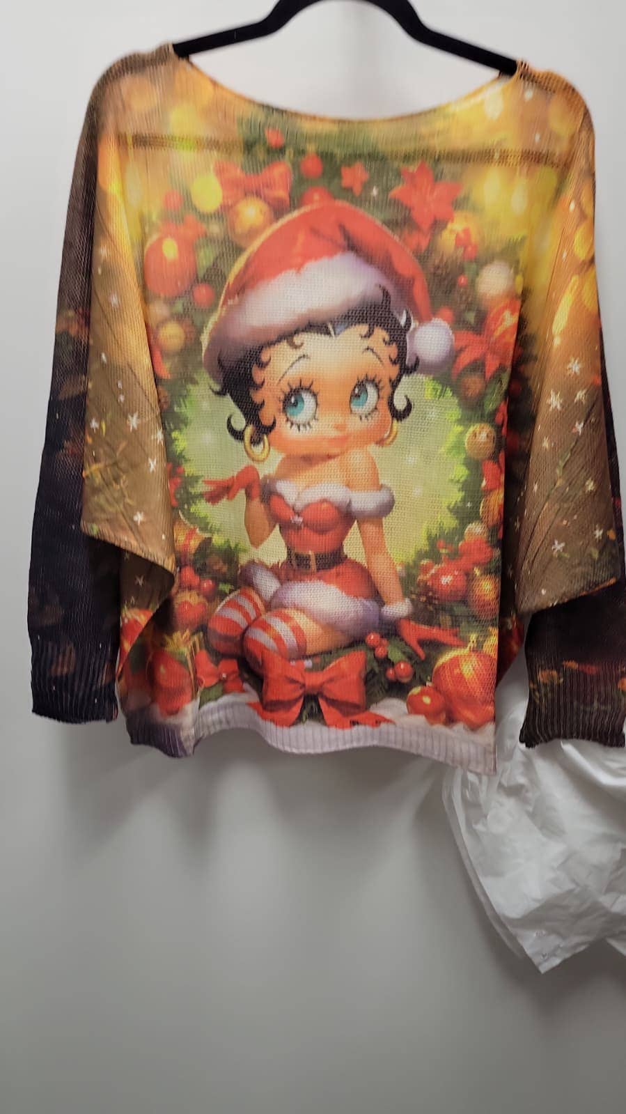 VIBB Red Christmas Lady Knit Printed Sweater LOOWIE