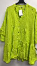 SW181 Apple Gauze Cotton Italian Short Dress 3/4 Sleeves