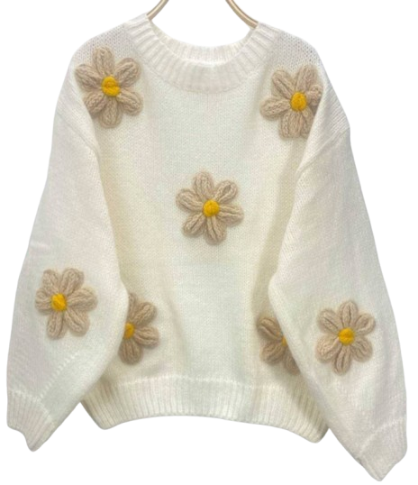 L83 Neutral Tone Floral Knit Sweater Pack with 2 Sizes