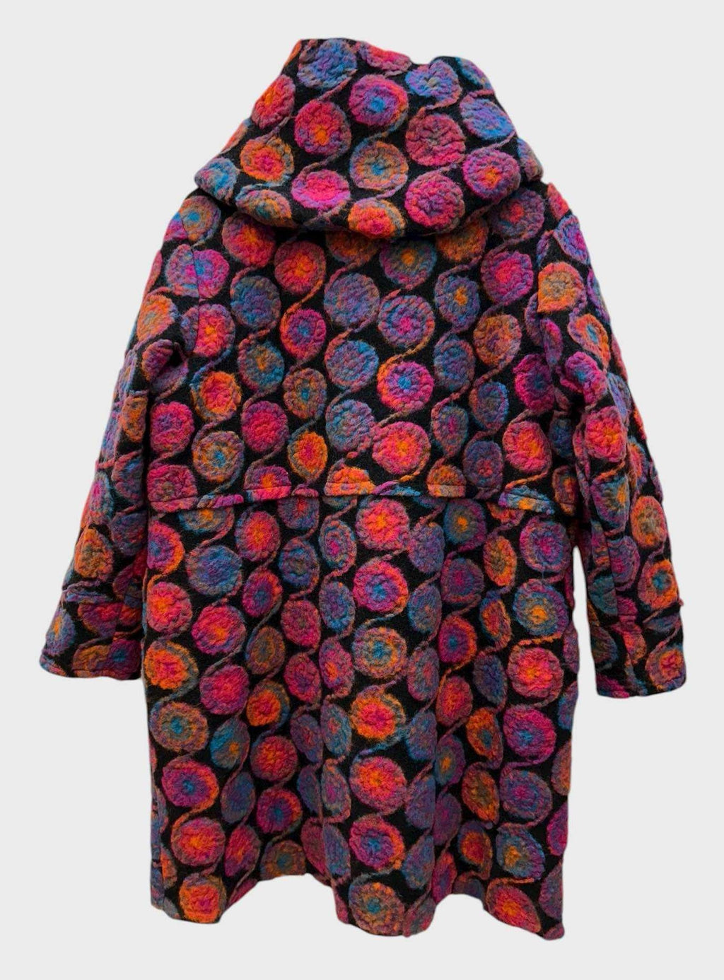 SB36 Magenta Circle Motif Hooded Coat
