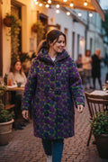 SB37 Mauve Circle Motif Hooded Coat