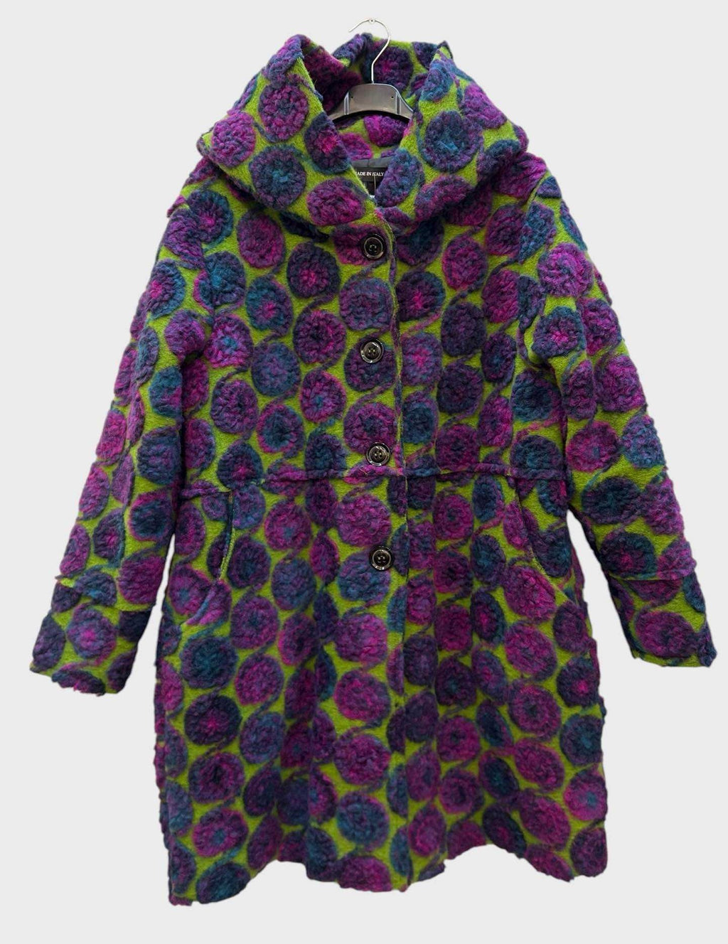 SB37 Mauve Circle Motif Hooded Coat