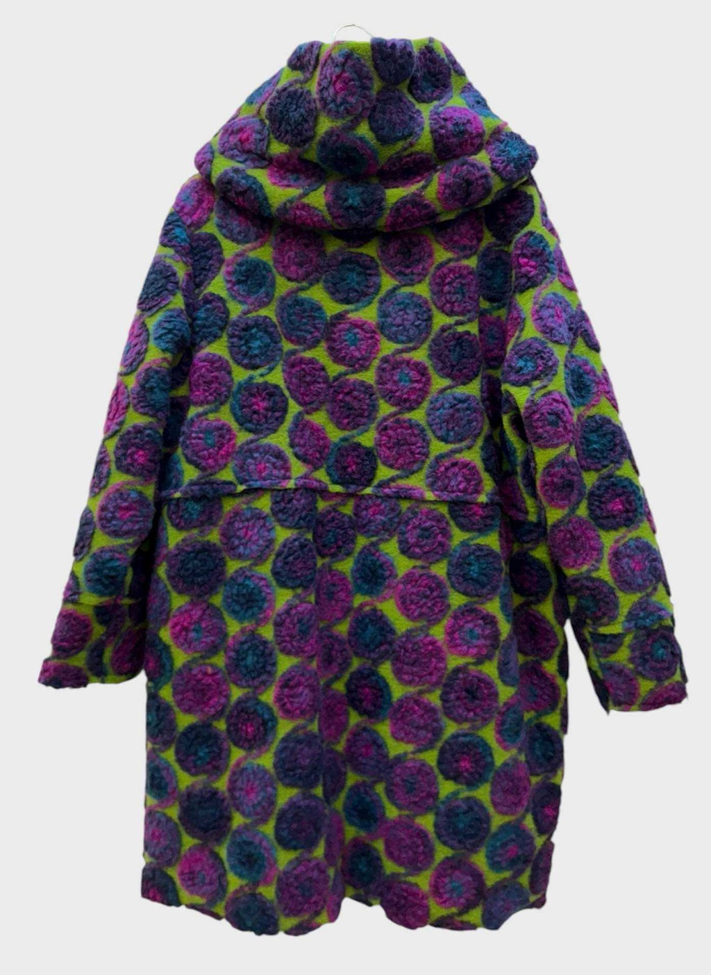 SB37 Mauve Circle Motif Hooded Coat