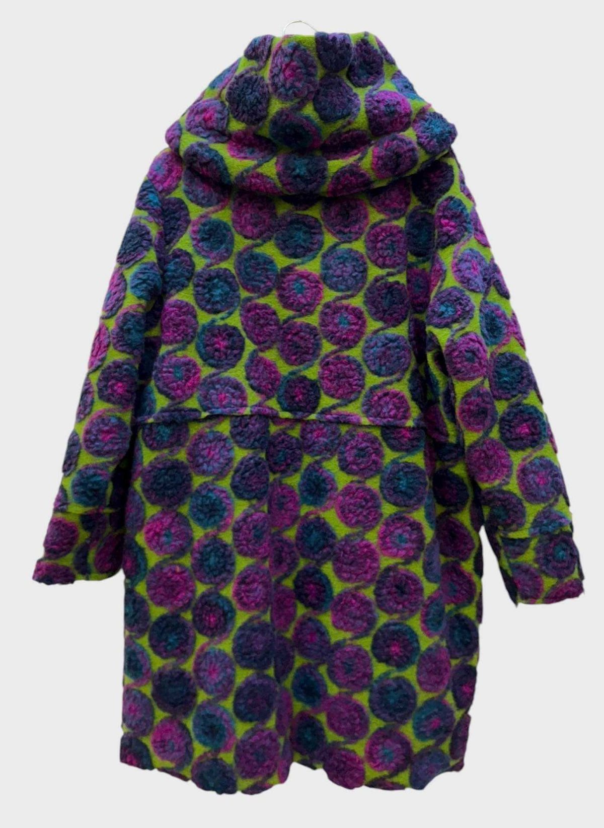 SB37 Mauve Circle Motif Hooded Coat