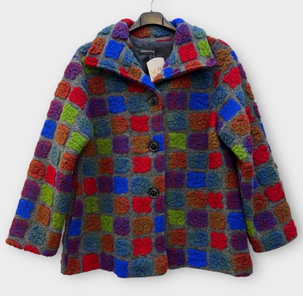 SB24 Multicolor Check Short Coat