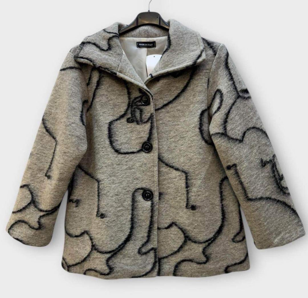 SB25 Beige Line Art Short Coat