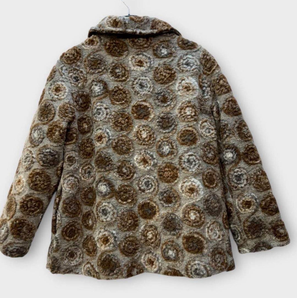 SB15 Taupe Circle Motif Short Coat