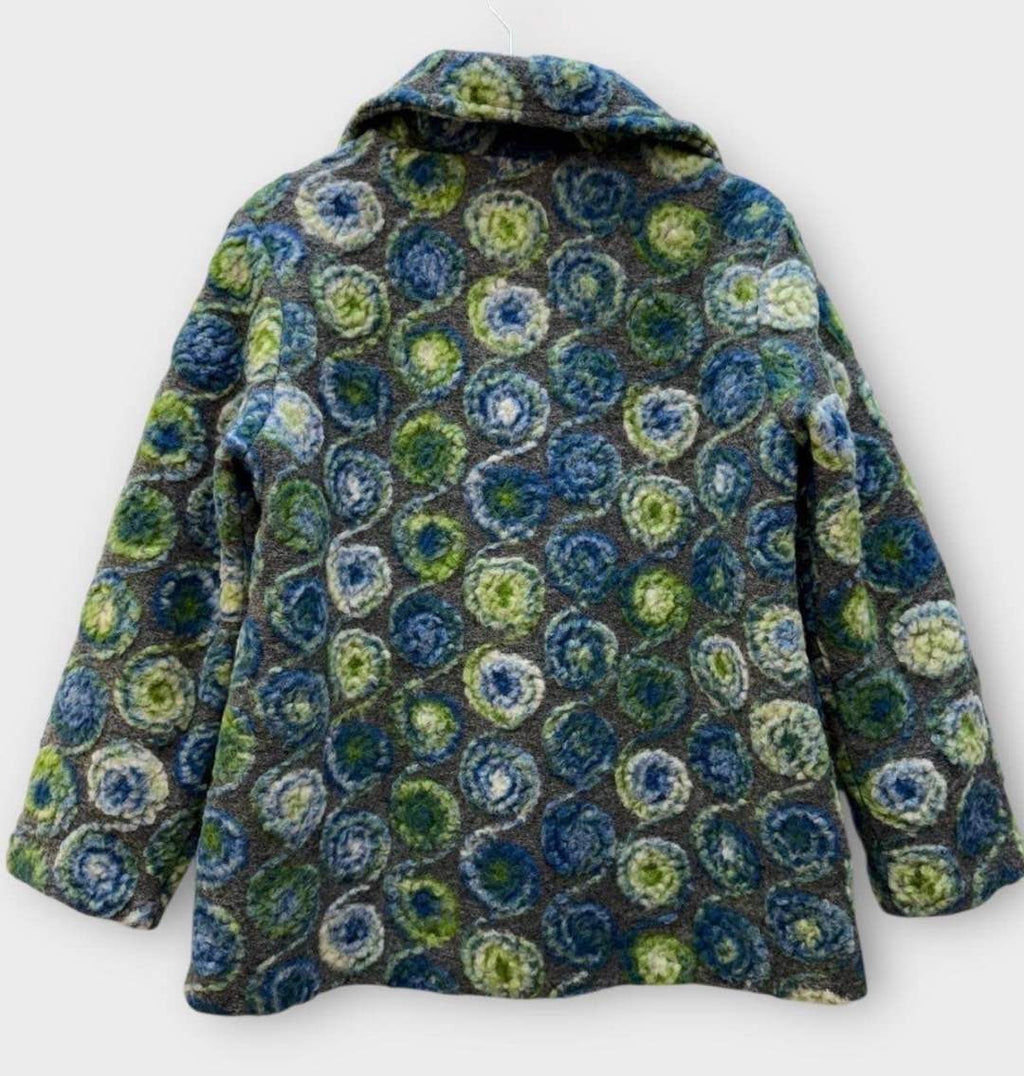 SB16 Celadon Green Circle Motif Short Coat