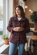 SB17 Navy Rust Circle Motif Short Coat