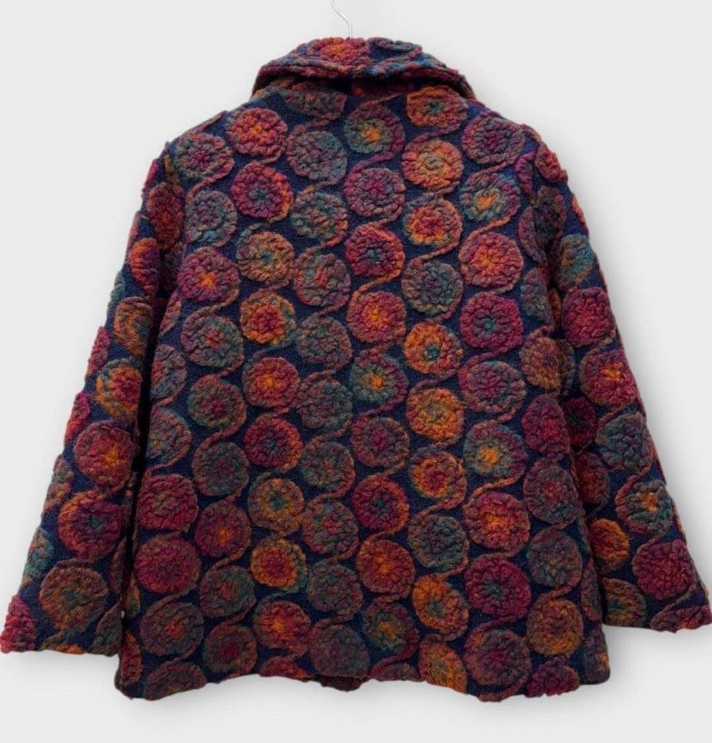 SB17 Navy Rust Circle Motif Short Coat