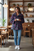 SB18 Apple Green Purple Circle Motif Short Coat