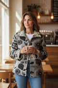 SB19 Grey Black Floral Short Coat