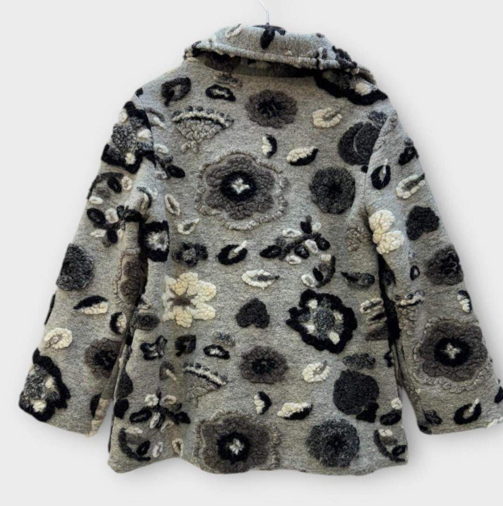 SB19 Grey Black Floral Short Coat
