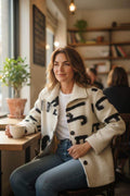 SB20 Ecru Letter Print Short Coat