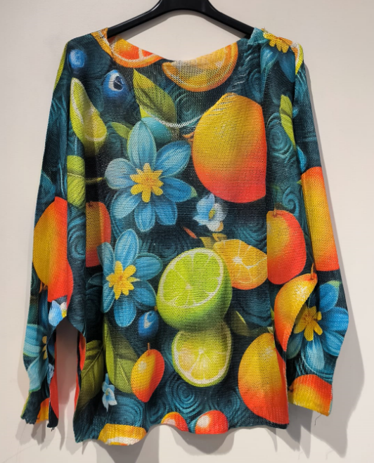 POFRU  Blue Fruits  Knit Printed Sweater  LOOWIE
