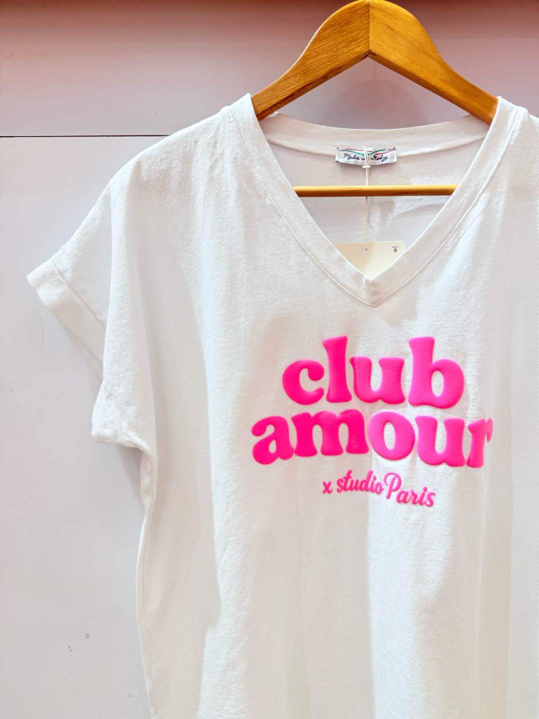 IV0125WH Cotton Love Club V-Neck T-Shirt Plus Size White