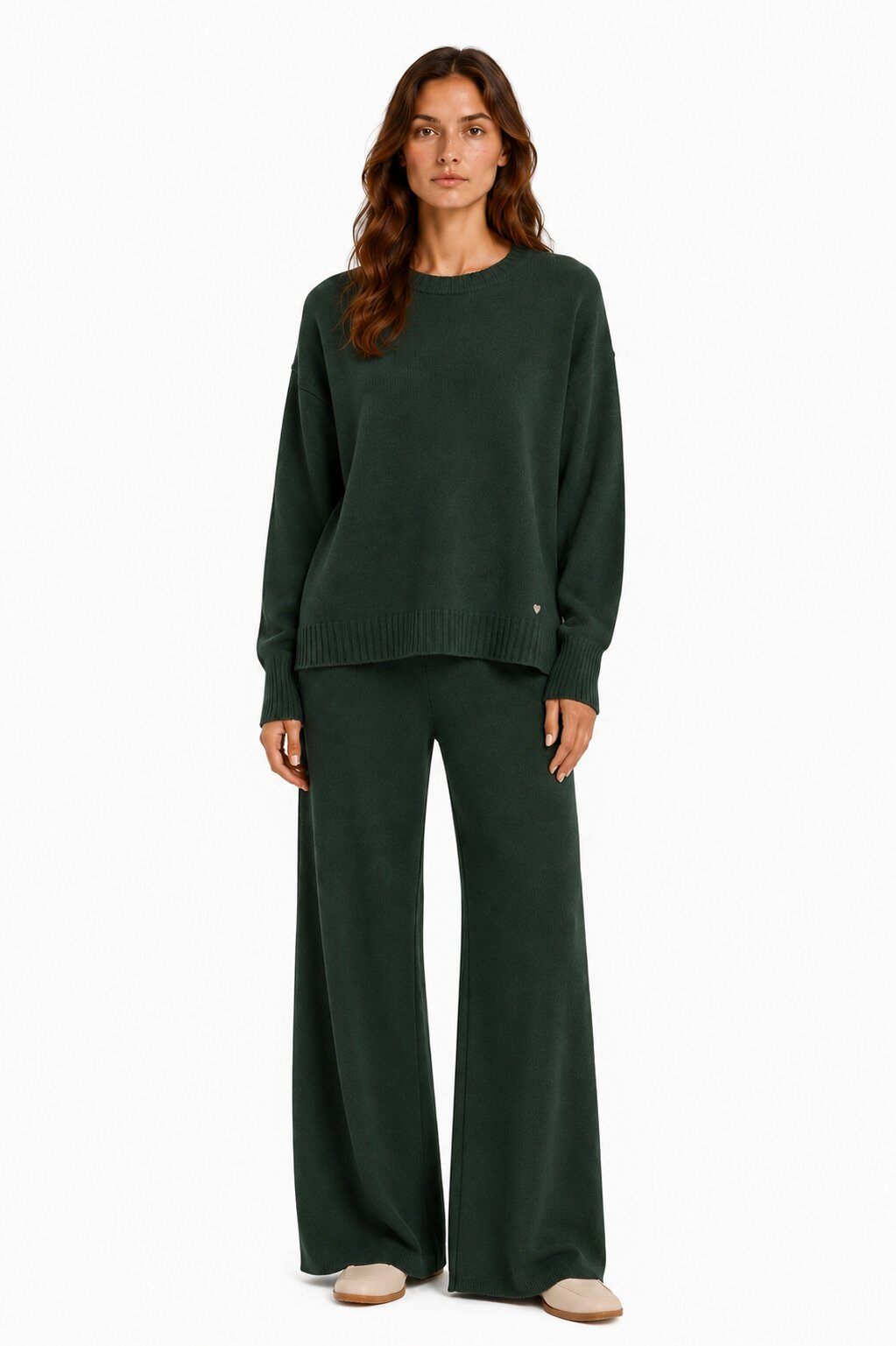 LU12 Pine Green Oversize Knit Set