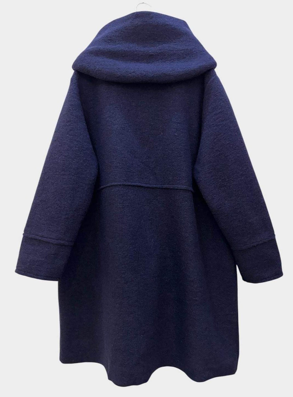SB28 Navy Hooded Wool Coat