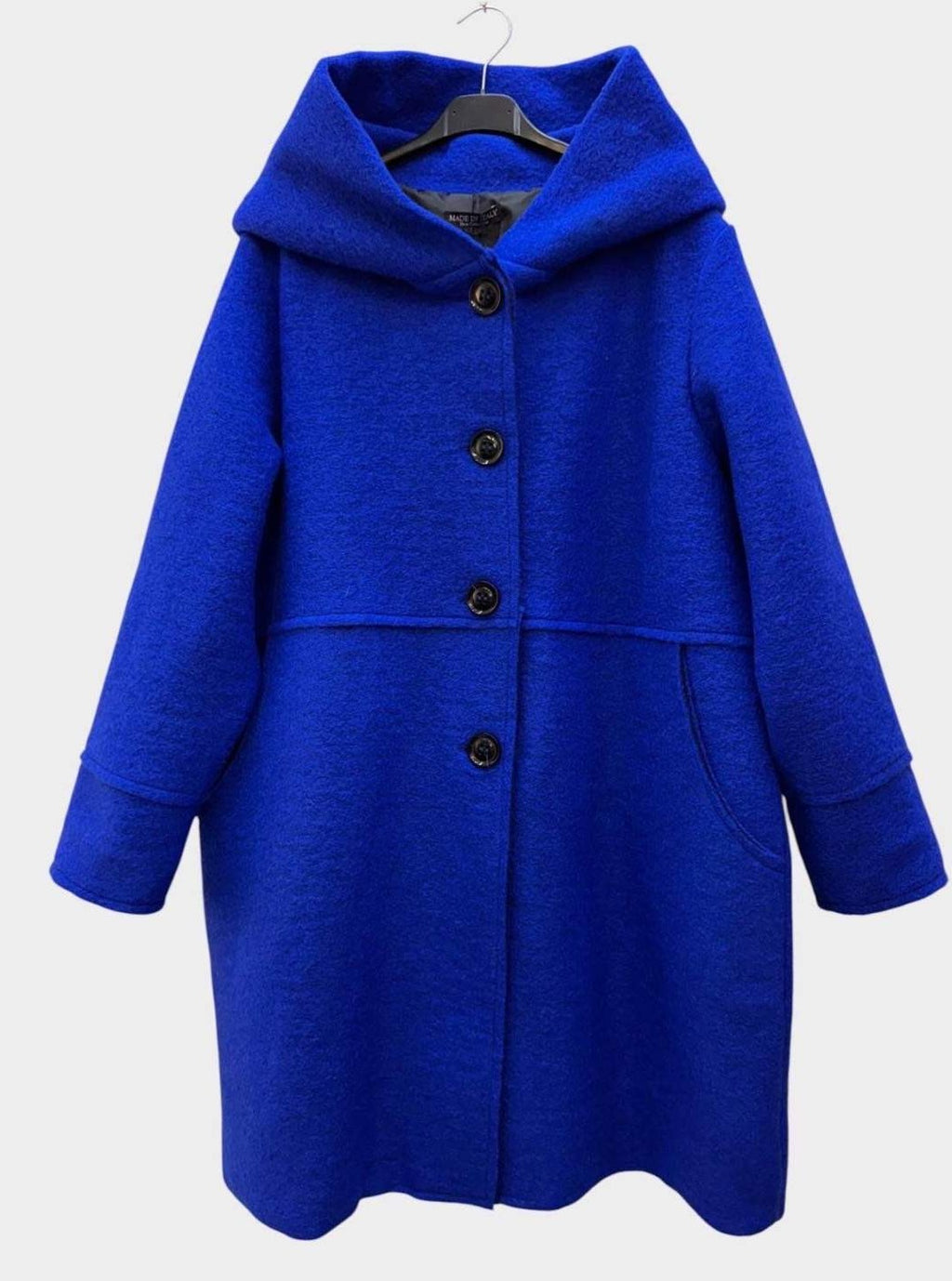 SB30 Royal Blue Hooded Wool Coat