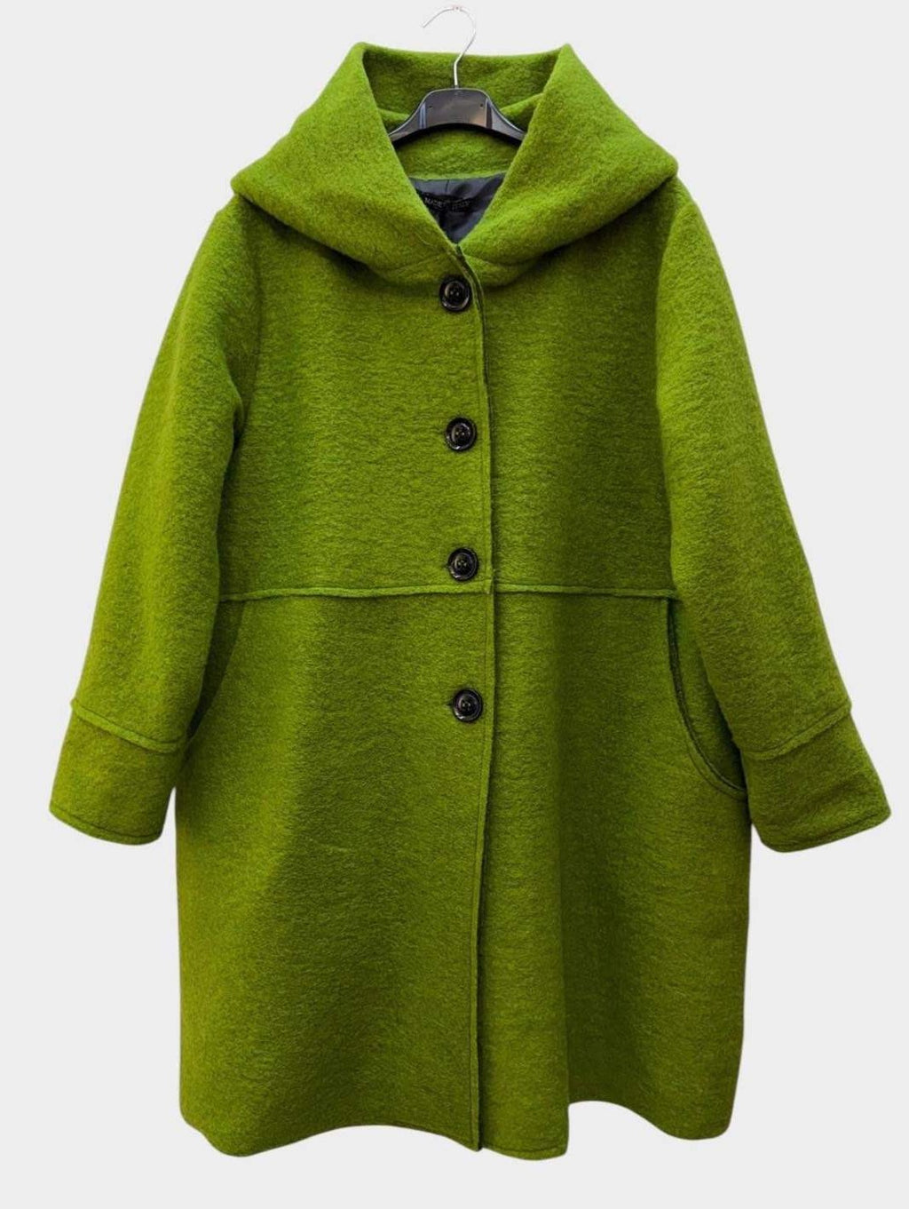SB32 Apple Green Hooded Wool Coat