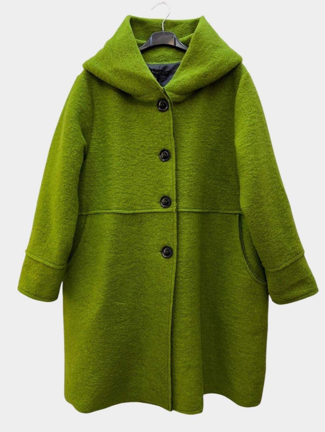 SB32 Apple Green Hooded Wool Coat