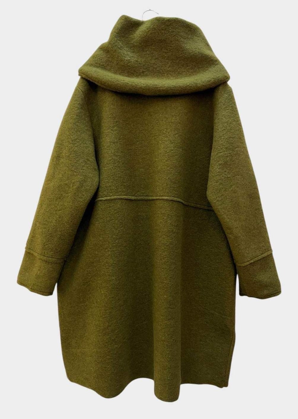 SB33 Olive Hooded Wool Coat