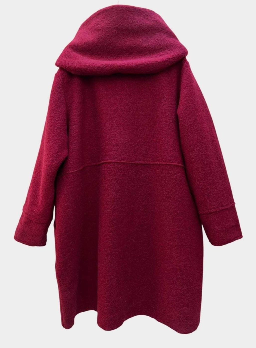 SB34 Burgundy Hooded Wool Coat