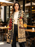 SB11 Black Love Print Duster Coat