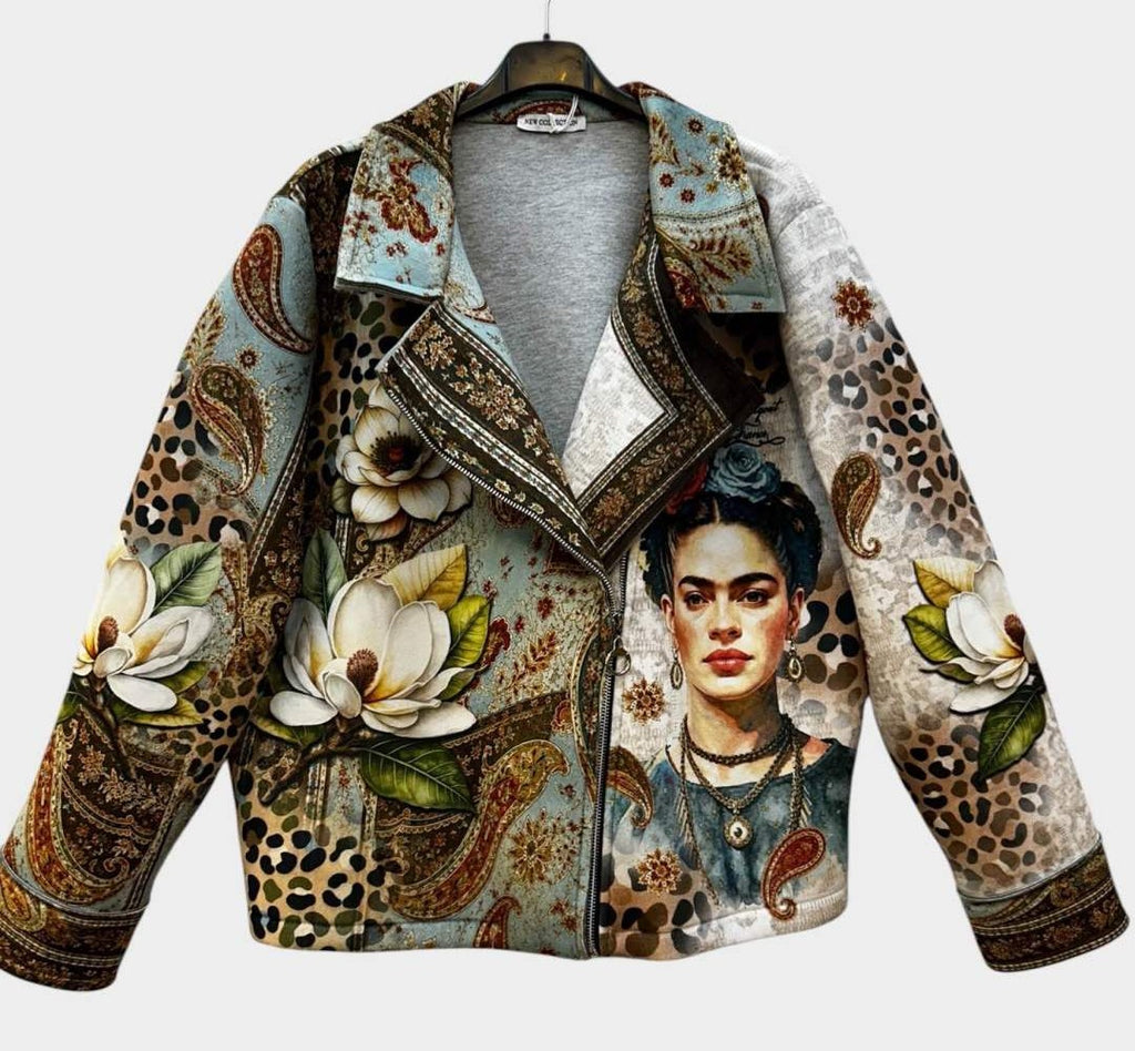 SB7 Green Brown Portrait Moto Jacket