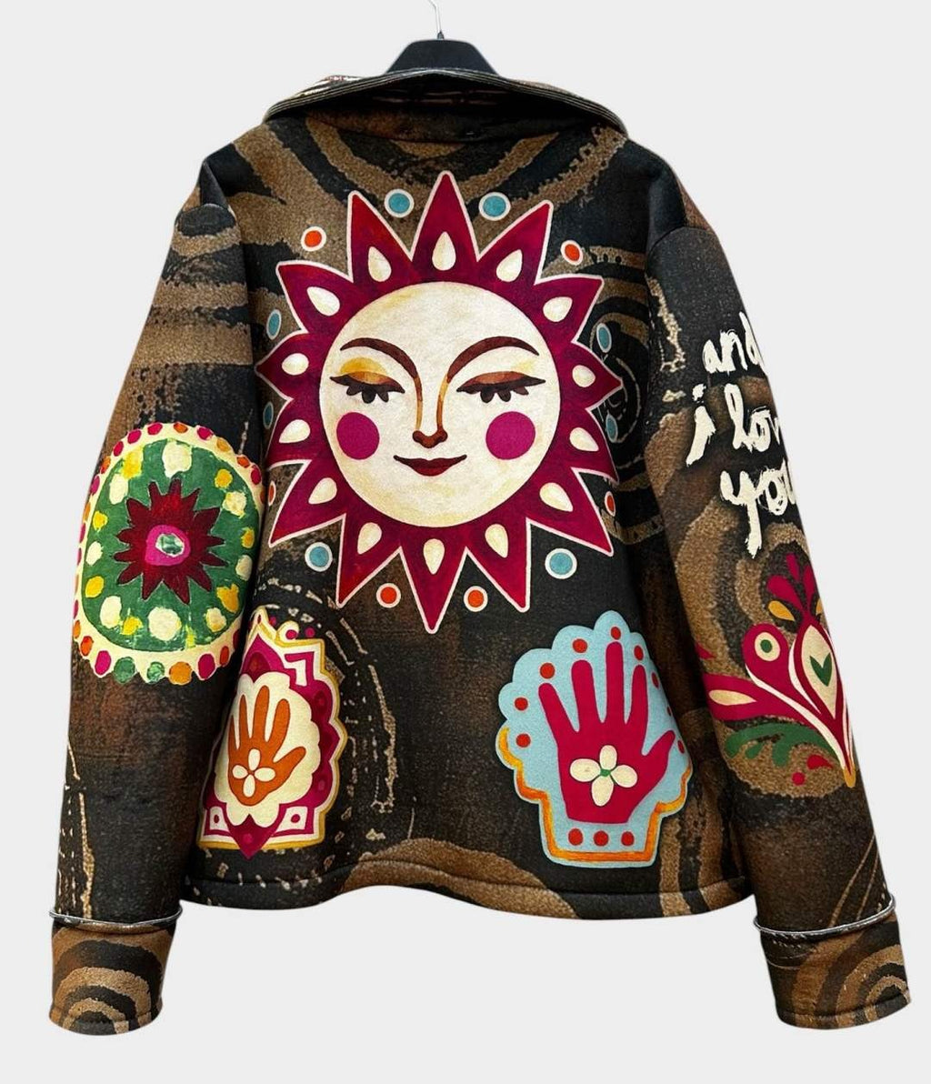 SB6 Burgundy Brown Sun Moto Jacket