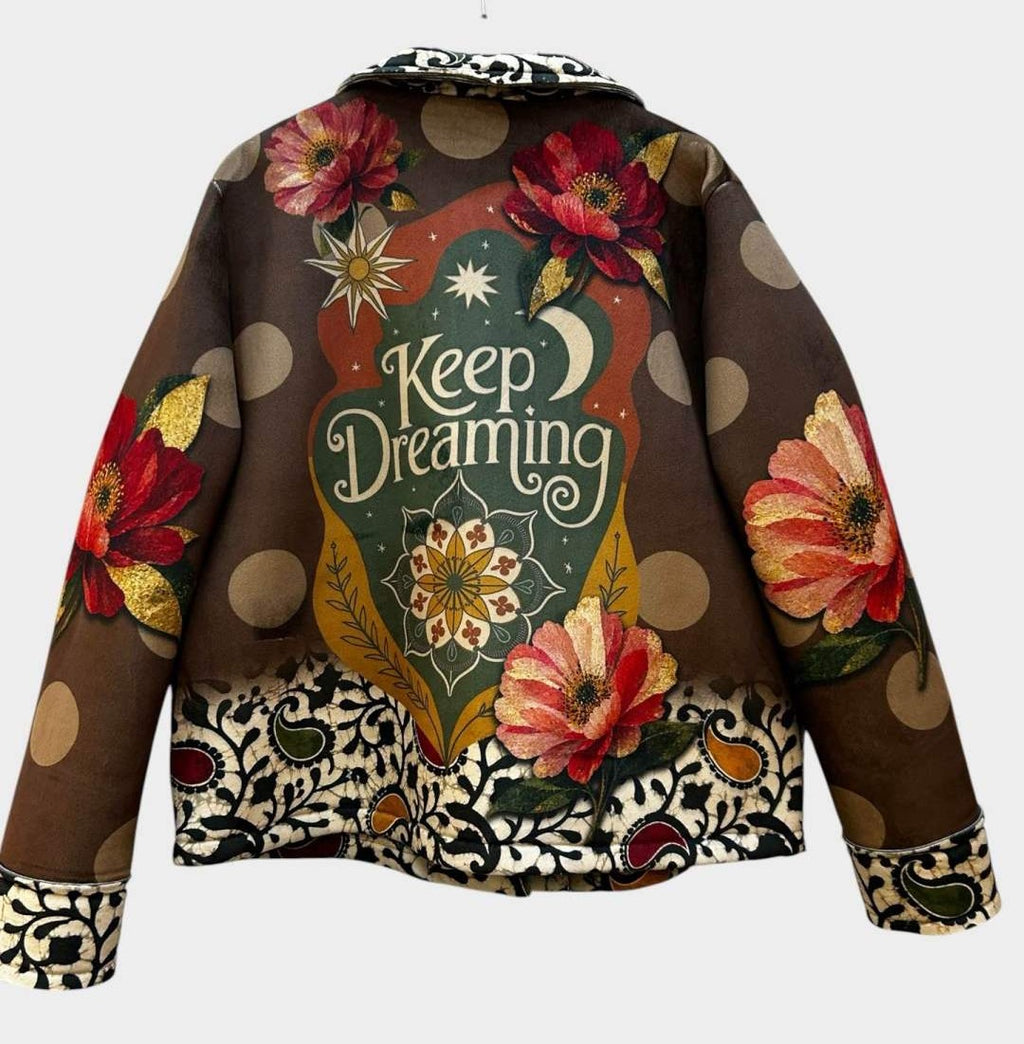 SB1 Brown Rust Floral Moto Jacket