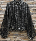 EBLLOS Italian Silver Leopard Metallic Blouse LOOWIE