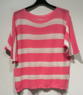 POSTF Fuchsia Striped Knit Printed Sweater LOOWIE