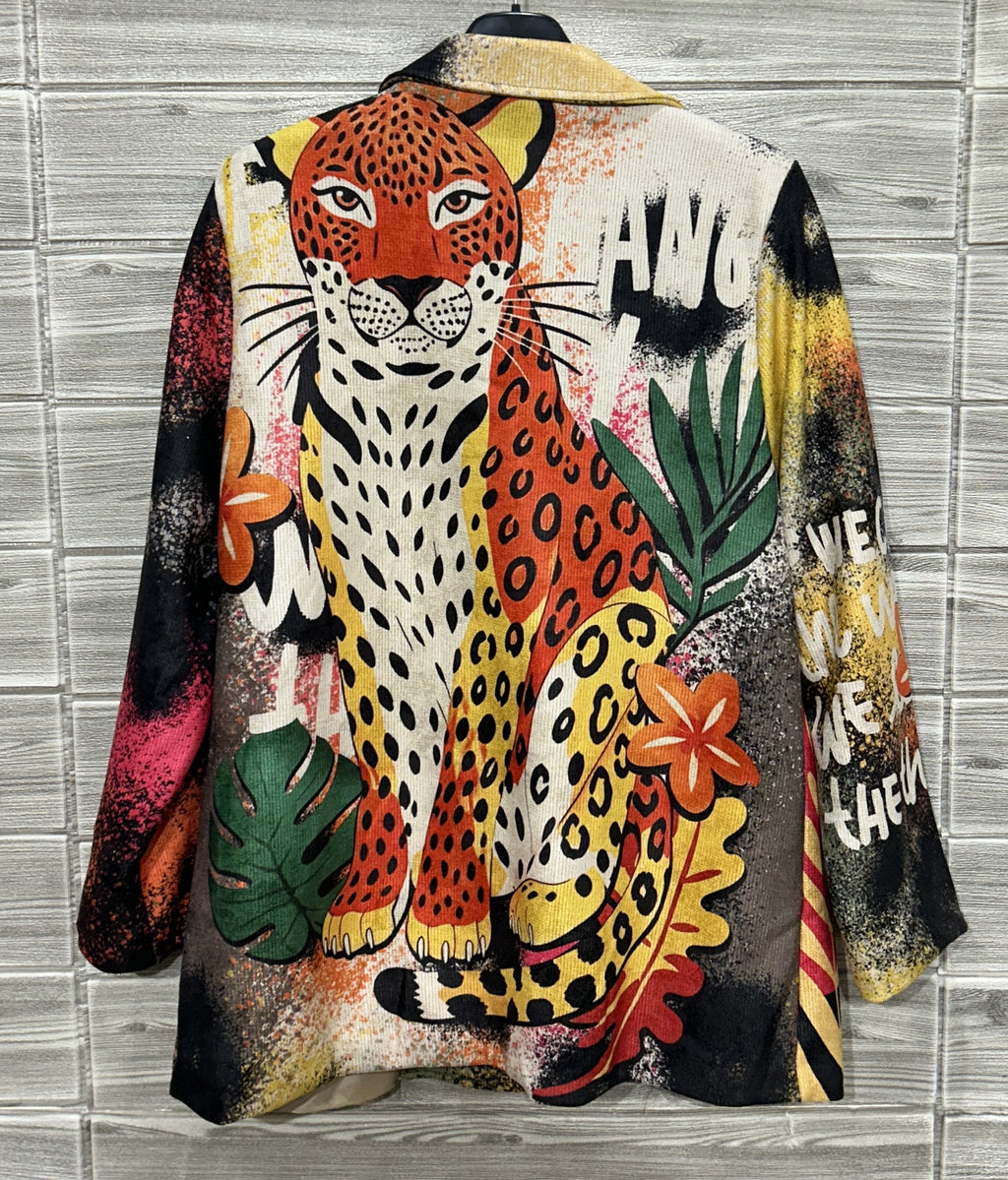 ZO25 Black Tiger Print Blazer