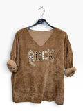 VM108 Camel Sequin Rock Sweater